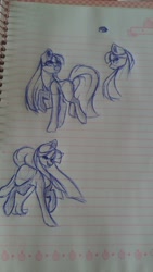 Size: 2322x4128 | Tagged: safe, artist:prettyshinegp, pony, bust, lineart, lined paper, looking up, raised hoof, sketch, sketch dump, traditional art