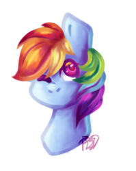 Size: 968x1216 | Tagged: safe, artist:prettyshinegp, rainbow dash, pegasus, pony, g4, bust, female, mare, one eye closed, signature, simple background, solo, transparent background, wink