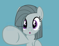 Size: 6500x5128 | Tagged: safe, artist:milkyboo898, marble pie, earth pony, pony, g4, :o, absurd resolution, blue background, female, mare, open mouth, simple background, solo