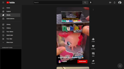 Size: 1366x768 | Tagged: safe, pinkie pie, human, pony, umbreon, g4, my little pony: the movie, box, female, human male, logo, male, merchandise, my little pony logo, offscreen character, offscreen human, pokémon, solo, toy, youtube, youtube link, youtube shorts