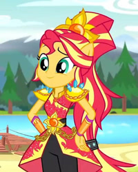 Size: 480x600 | Tagged: safe, screencap, sunset shimmer, human, equestria girls, g4, my little pony equestria girls: legend of everfree, cropped, crystal guardian, female, simple background, solo