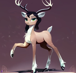 Size: 1024x978 | Tagged: safe, ai assisted, ai content, editor:paracompact, generator:stable diffusion, oc, oc only, deer, reindeer, doe, female, solo