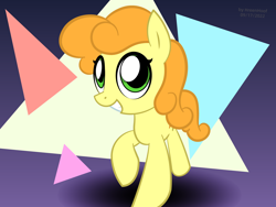 Size: 1600x1200 | Tagged: safe, artist:greenhoof, carrot top, golden harvest, earth pony, pony, g4, female, happy, looking at you, mare, solo, triangle, vector