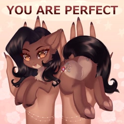 Size: 3000x3000 | Tagged: safe, artist:monstrum, oc, oc only, earth pony, pony, butt, chest fluff, cute, dock, ear fluff, english, fluffy, hand, heart butt, heart mark, high res, holding a pony, in goliath's palm, plot, size difference, solo, tail