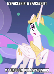 Size: 526x719 | Tagged: safe, edit, edited screencap, screencap, princess celestia, g4, horse play, caption, english, image macro, jimmy neutron: boy genius, text