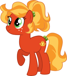 Size: 7292x8290 | Tagged: safe, artist:shootingstarsentry, oc, oc:rosey cloverhoove, earth pony, pony, g5, absurd resolution, base used, earth pony oc, female, freckles, g5 oc, mare, offspring, parent:posey bloom, parent:sprout cloverleaf, raised hoof, simple background, solo, transparent background