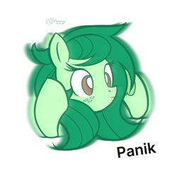 Size: 1124x1124 | Tagged: safe, artist:theratedrshimmer, wallflower blush, earth pony, pony, g4, cute, english, equestria girls ponified, female, meme, panic, panic attack, ponified, ponified meme, simple background, solo, white background