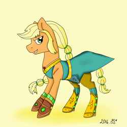 Size: 4000x4000 | Tagged: safe, artist:chibikyo-chan, applejack, earth pony, pony, equestria girls, g4, clothes, equestria girls outfit, solo