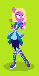 Size: 780x1516 | Tagged: safe, artist:dj-poltercat, rarity, human, equestria girls, g4, base used, clothes swap, crossover, crystal guardian, ginny (luigi's mansion 3), green background, luigi's mansion 3, rarity's crystal guardian boots, rarity's crystal guardian outfit, simple background, solo