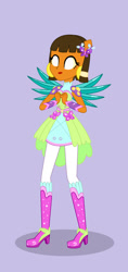 Size: 760x1604 | Tagged: safe, artist:dj-poltercat, fluttershy, human, equestria girls, g4, base used, clothes swap, crossover, crystal guardian, fluttershy's crystal guardian boots, fluttershy's crystal guardian outfit, luigi's mansion 3, serpci, simple background, solo