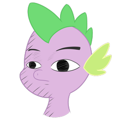 Size: 2000x2000 | Tagged: safe, artist:reinbou, spike, dragon, g4, high res, meme face, png, simple background, solo, transparent background