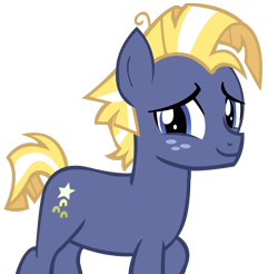 Size: 1139x1121 | Tagged: safe, artist:kyoshithebrony, star tracker, earth pony, pony, g4, cute, happy, looking at you, male, simple background, smiling, solo, teenager, trackerbetes, transparent background, vector
