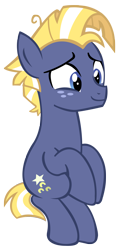 Size: 1181x2320 | Tagged: safe, artist:kyoshithebrony, star tracker, earth pony, pony, g4, cute, happy, male, simple background, sitting, smiling, solo, teenager, trackerbetes, transparent background, vector