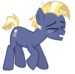 Size: 1259x1227 | Tagged: safe, artist:kyoshithebrony, star tracker, earth pony, pony, g4, cute, eyes closed, male, simple background, smiling, solo, stallion, teenager, trackerbetes, transparent background, vector