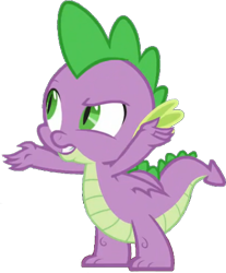 Size: 391x473 | Tagged: safe, edit, edited screencap, editor:pascalmulokozi2, screencap, spike, dragon, g4, background removed, looking up, simple background, solo, transparent background, winged spike, wings