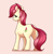 Size: 2926x2962 | Tagged: safe, artist:aquaticvibes, roseluck, earth pony, pony, g4, butt, female, high res, looking at you, looking back, looking back at you, mare, plot, rosebutt, simple background, solo