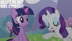 Size: 1920x1080 | Tagged: safe, edit, edited screencap, editor:quoterific, screencap, rarity, twilight sparkle, pony, unicorn, a canterlot wedding, g4, season 2, duo, duo female, eyes closed, female, open mouth, unicorn twilight