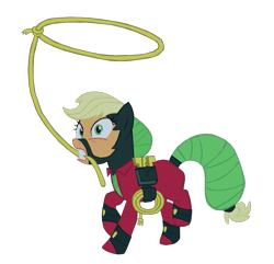 Size: 771x742 | Tagged: safe, artist:benpictures1, applejack, mistress marevelous, earth pony, pony, g4, power ponies (episode), cute, female, gritted teeth, inkscape, jackabetes, lasso, mare, paralyzed, power ponies, rope, shocked, simple background, solo, teeth, transparent background, vector