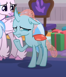 Size: 397x459 | Tagged: safe, screencap, ocellus, silverstream, changedling, changeling, classical hippogriff, hippogriff, g4, the hearth's warming club, cropped, cute, diaocelles, female, sad, sadorable, solo focus