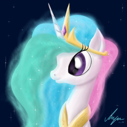 Size: 1500x1500 | Tagged: safe, artist:sameasusual, princess celestia, alicorn, pony, g4, bust, female, solo