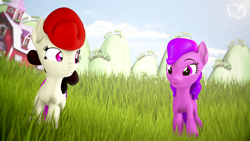 Size: 3840x2160 | Tagged: safe, artist:marshmallow-pone, oc, oc only, oc:endermuffin, oc:harmony rose, pony, 3d, duo, high res, scene build, source filmmaker