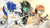 Size: 1920x1080 | Tagged: safe, artist:seki_98, oc, oc only, oc:fededash, oc:maxipoiu, oc:monolith_skyline, original species, plane pony, pony, happy, plane, planeified, sky, species swap, trio, war thunder