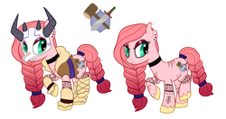 Size: 3228x1701 | Tagged: safe, artist:starrspice, oc, oc only, oc:skarrlet, pony, barbarian, boots, choker, commission, dungeons and dragons, ear piercing, earring, eye scar, eyeshadow, facial scar, fantasy class, female, fur coat, helmet, jewelry, makeup, mare, pen and paper rpg, piercing, ponified, ponified oc, reference sheet, rpg, scar, shoes, simple background, skull, solo, tail, tail wrap, tattoo, transparent background, unshorn fetlocks