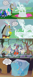 Size: 1280x2939 | Tagged: safe, artist:silverbuller, edit, edited screencap, screencap, cozy glow, discord, grogar, lord tirek, princess celestia, princess luna, queen chrysalis, alicorn, centaur, changeling, changeling queen, draconequus, pegasus, pony, sheep, taur, g4, the ending of the end, alternate ending, comic, dialogue, evil lair, female, filly, foal, frozen, grogar's lair, ice, ice cube, lair, legion of doom statue, male, mare, ram, real grogar, screencap comic, thought bubble