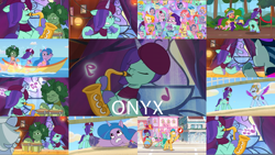 Size: 1974x1111 | Tagged: safe, edit, edited screencap, editor:quoterific, screencap, alphabittle blossomforth, autumn skies, dahlia, dapple, flare (g5), grassy hills, hitch trailblazer, izzy moonbow, jazz hooves, lemon gear, minty skylark, onyx, pipp petals, plum library, posey bloom, rufus, sugarpuff lilac, sunny starscout, sunny styles, windy, zoom zephyrwing, earth pony, pegasus, pony, unicorn, all that jazz, another pony's trash, g5, my little pony: tell your tale, on your cutie marks, one trick pony (episode), puphunt, spoiler:g5, spoiler:my little pony: tell your tale, spoiler:tyts01e18, spoiler:tyts01e20, spoiler:tyts01e23, spoiler:tyts01e26, spoiler:tyts01e27, beret, bracelet, clothes, female, friendship bracelet, guardsmare, hat, jewelry, male, mane stripe sunny, mare, music notes, musical instrument, pegasus royal guard, royal guard, saxophone, scarf, stallion, unnamed character, unnamed pony