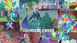 Size: 1967x1105 | Tagged: safe, edit, edited screencap, editor:quoterific, screencap, clever musings, princess ember, smolder, spike, starlight glimmer, strawberry scoop, summer breeze, summer meadow, thorax, twilight sparkle, violet twirl, alicorn, changedling, changeling, dragon, pony, celestial advice, g4, gauntlet of fire, school daze, sweet and smoky, triple threat, armor, dragon egg, dragoness, egg, female, friendship student, hug, king thorax, twilight sparkle (alicorn), twilight's castle