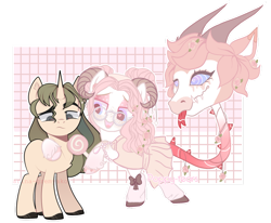 Size: 1280x1053 | Tagged: safe, artist:arina-gremyako, oc, oc only, cow plant pony, monster pony, original species, plant pony, pony, unicorn, augmented, augmented tail, candy, closed species, collaboration, colored hooves, food, horn, horns, lollipop, plant, side hug, simple background, tail, tongue out, transparent background, unicorn oc