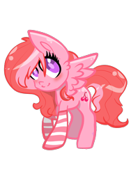 Size: 1200x1600 | Tagged: safe, artist:oniiponii, oc, oc only, pegasus, pony, clothes, eyelashes, female, mare, pegasus oc, simple background, smiling, socks, striped socks, transparent background, wings