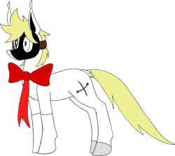 Size: 2592x2314 | Tagged: safe, artist:emc-blingds, oc, oc only, earth pony, pony, bow, earth pony oc, high res, mask, simple background, transparent background