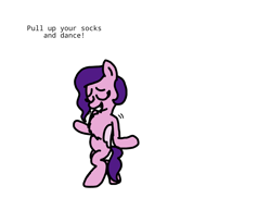 Size: 1725x1414 | Tagged: safe, artist:professorventurer, part of a set, pipp petals, pegasus, pony, series:ask pippamena: bonus content, g5, battleblock theater, bipedal, buckle your pants, dancing, pippamena, solo