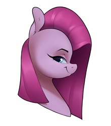 Size: 2031x2307 | Tagged: safe, artist:aquaticvibes, pinkie pie, earth pony, pony, g4, bust, ear fluff, eyebrows, female, high res, looking at you, mare, pinkamena diane pie, simple background, smiling, solo, white background