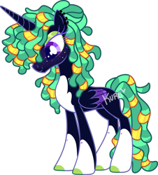 Size: 2688x2980 | Tagged: safe, artist:kurosawakuro, oc, alicorn, pony, base used, concave belly, female, high res, magical lesbian spawn, mare, offspring, parent:nightmare moon, parent:tree hugger, simple background, slender, solo, thin, transparent background