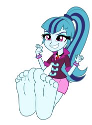 Size: 2835x3827 | Tagged: safe, artist:diegator007, edit, sonata dusk, human, equestria girls, g4, my little pony equestria girls: rainbow rocks, adorabolical, barefoot, clothes, cute, evil grin, feet, female, fetish, foot fetish, foot focus, gem, grin, high res, imminent tickles, jewelry, pendant, ponytail, simple background, siren gem, skirt, smiling, soles, solo, sonatabetes, spiked wristband, this will end in laughs, this will end in tickles, toes, transparent background, vector, wristband