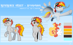 Size: 4000x2500 | Tagged: safe, artist:dormin-dim, oc, oc only, oc:afterburner, pegasus, pony, reference sheet, solo