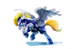 Size: 4000x2600 | Tagged: safe, artist:dormin-dim, oc, oc only, oc:blaze (shadowbolt), pegasus, pony, armor, night guard, simple background, solo, transparent background