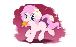 Size: 4000x2480 | Tagged: safe, artist:dormin-dim, oc, oc only, oc:kayla, earth pony, pony, flower, flower in hair, flower in tail, food, ice cream, simple background, solo, tail, transparent background