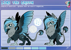 Size: 3507x2480 | Tagged: safe, artist:dormin-dim, oc, oc only, griffon, griffon oc, high res, reference sheet, solo
