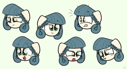 Size: 2429x1322 | Tagged: safe, artist:sugarcloud12, oc, pony, chibi, expressions, female, mare, simple background, solo