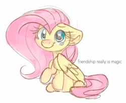 Size: 2320x1910 | Tagged: safe, artist:lbrcloud, fluttershy, pegasus, pony, g4, cute, ears back, female, mare, simple background, smiling, solo, teary eyes, white background
