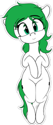 Size: 1073x2527 | Tagged: safe, artist:seafooddinner, oc, oc only, oc:ablpone, earth pony, pony, cute, eyebrows, eyebrows visible through hair, head tilt, looking at you, signature, simple background, smiling, solo, transparent background