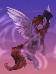 Size: 1400x1842 | Tagged: safe, artist:whitenghost, oc, oc:rockyroadic, pegasus, pony, cute, full body, hat, solo, top hat