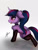 Size: 2448x3264 | Tagged: safe, artist:zpdea, twilight sparkle, alicorn, pony, g4, chest fluff, clothes, collar, floppy ears, high res, lidded eyes, socks, solo, spiked headband, tongue out, twilight sparkle (alicorn)