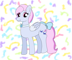 Size: 6048x5036 | Tagged: safe, artist:pinkiepie69, wind whistler, pegasus, pony, g1, g4, abstract background, bow, bowtie, cute, female, folded wings, g1 to g4, generation leap, mare, solo, tail, tail bow, whistlerbetes, wings