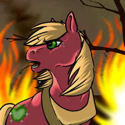 Size: 576x576 | Tagged: safe, artist:timekept, big macintosh, earth pony, pony, g4, fire, male, solo, stallion