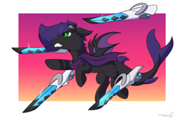 Size: 3000x2000 | Tagged: safe, artist:aurorafang, oc, oc only, oc:raven stargazer, bat pony, original species, shark, shark pony, final fantasy, final fantasy xiv, high res, nouliths, sage