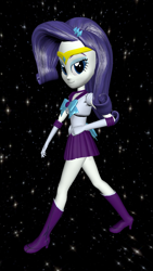 Size: 1080x1920 | Tagged: safe, artist:oatmeal!, rarity, human, equestria girls, g4, 3d, accessory swap, boots, clothes, costume, gmod, high heel boots, miniskirt, sailor generosity, sailor mars, sailor moon (series), sailor senshi, shoes, simple background, skirt, solo, space